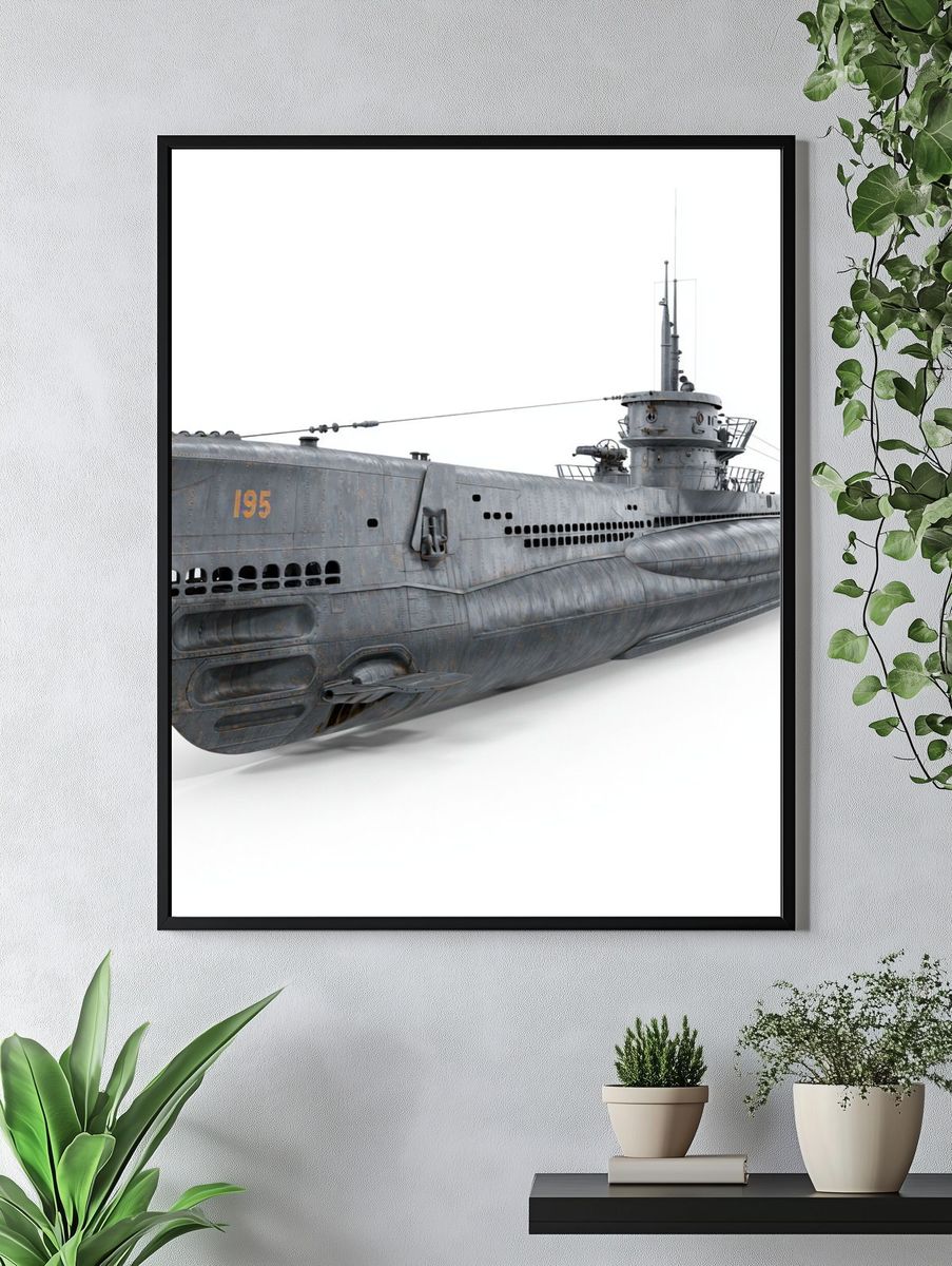 Submarine Illustration Poster. — room view 4