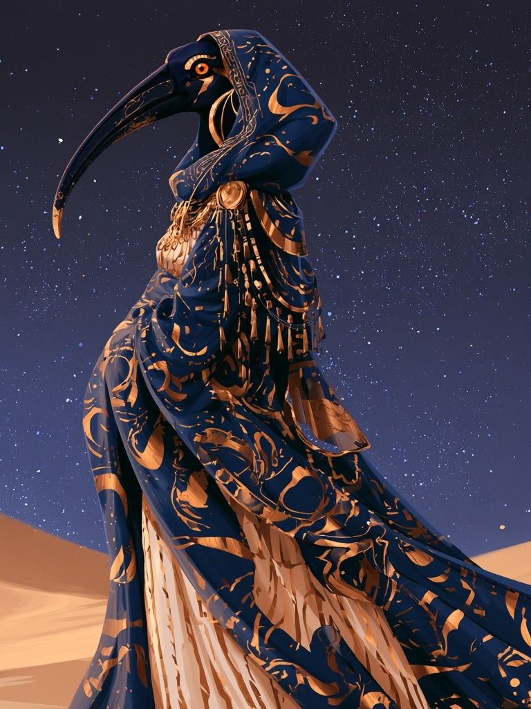 Desert Bird Mask Illustration Poster. poster detail