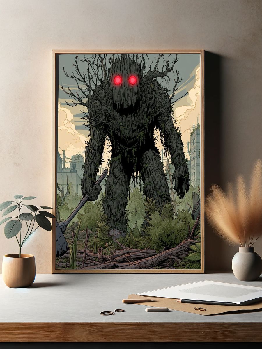 Forest Giant Digital Art Poster. — room view 2