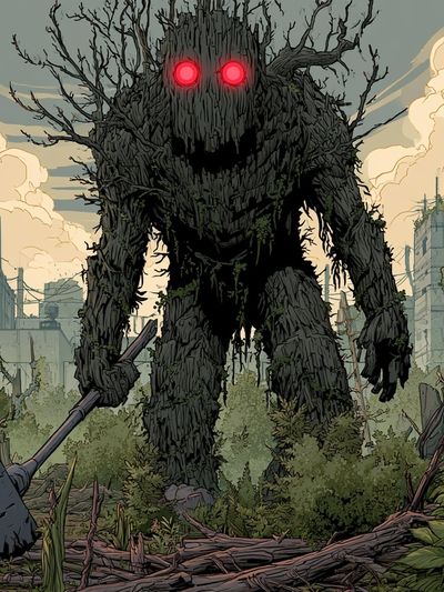 Forest Giant Digital Art Poster.