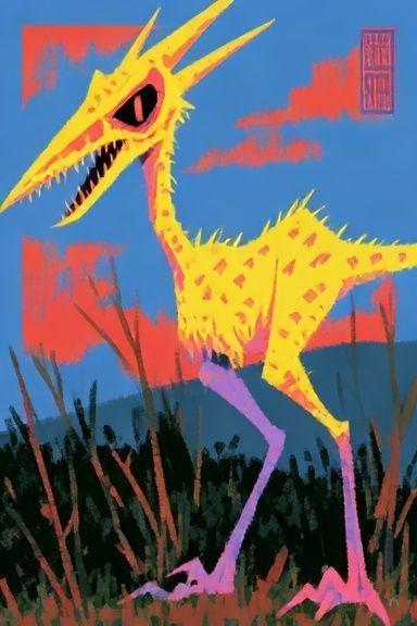 Yellow Dinosaur Illustration Poster. poster — illustration art