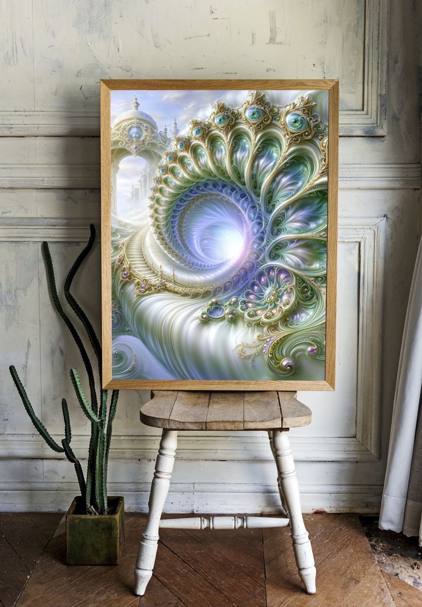 Celestial Eye Portal Abstract Print. room preview