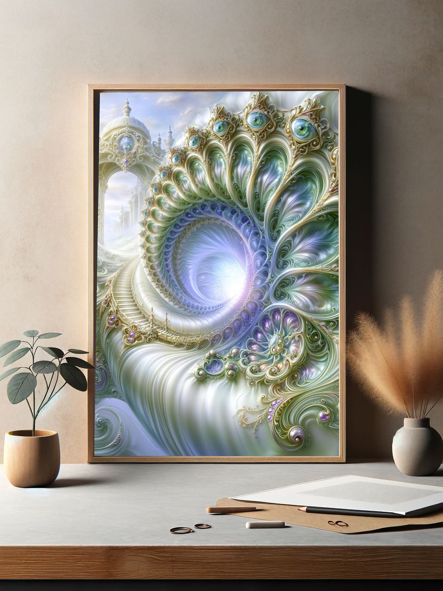 Celestial Eye Portal Abstract Print. — room view 2