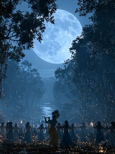 Moonlit Forest Ritual Illustration Poster. poster — illustration art