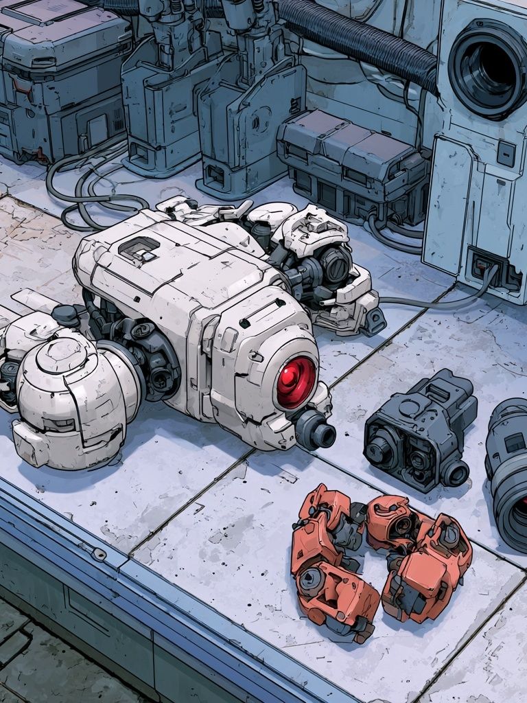 Sci-Fi Robot Parts Illustration Poster. poster detail