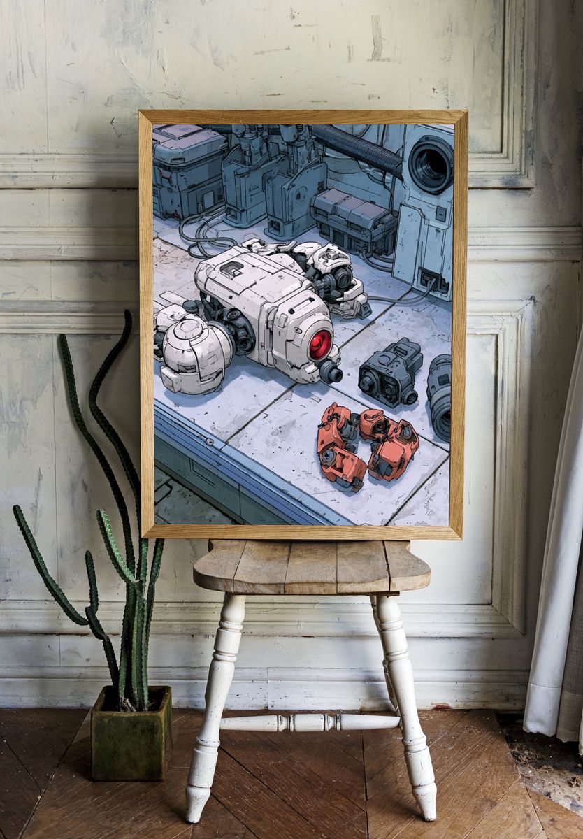 Sci-Fi Robot Parts Illustration Poster. room preview