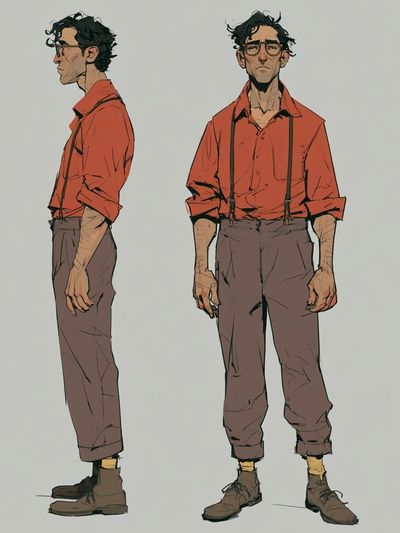 Stylized Male Character Illustration Poster.