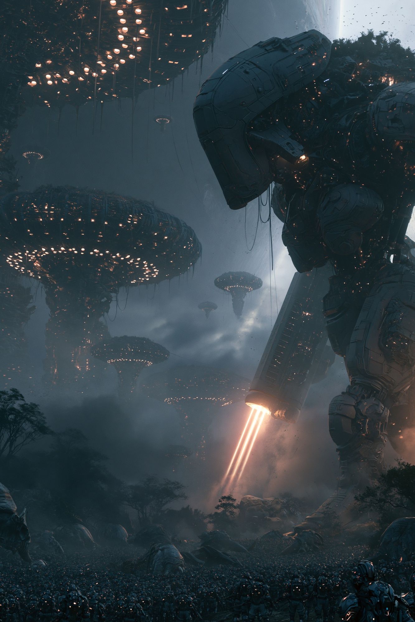 Alien Mech Invasion Sci-Fi Poster. poster detail