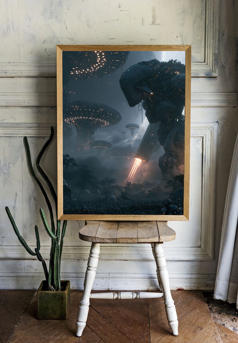 Alien Mech Invasion Sci-Fi Poster. — room view 1
