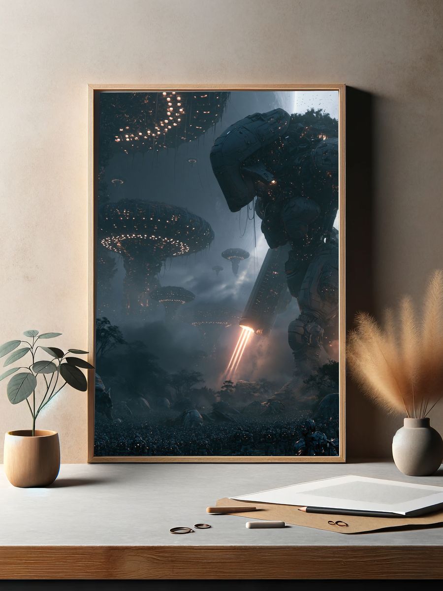 Alien Mech Invasion Sci-Fi Poster. — room view 2