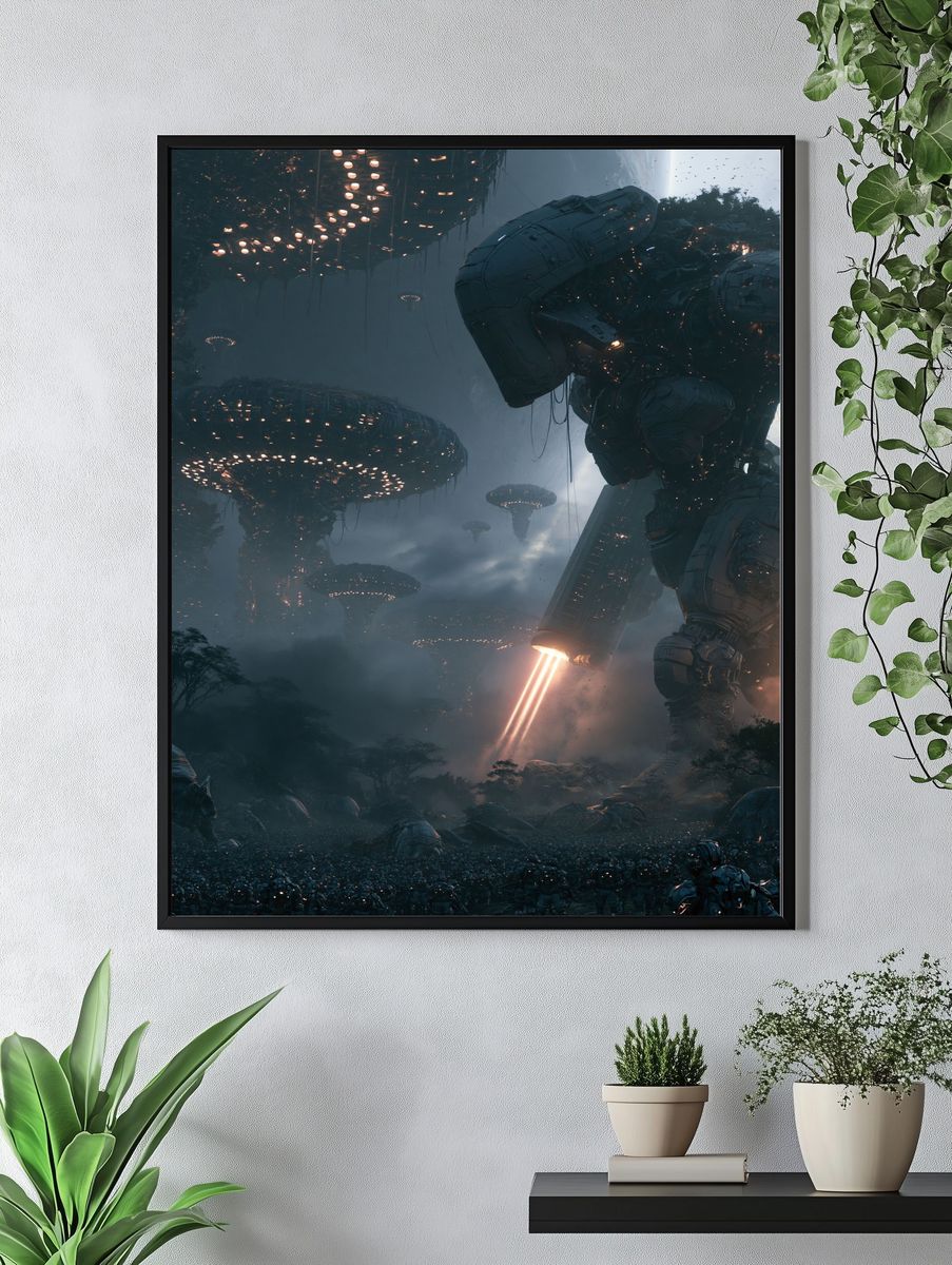 Alien Mech Invasion Sci-Fi Poster. — room view 4