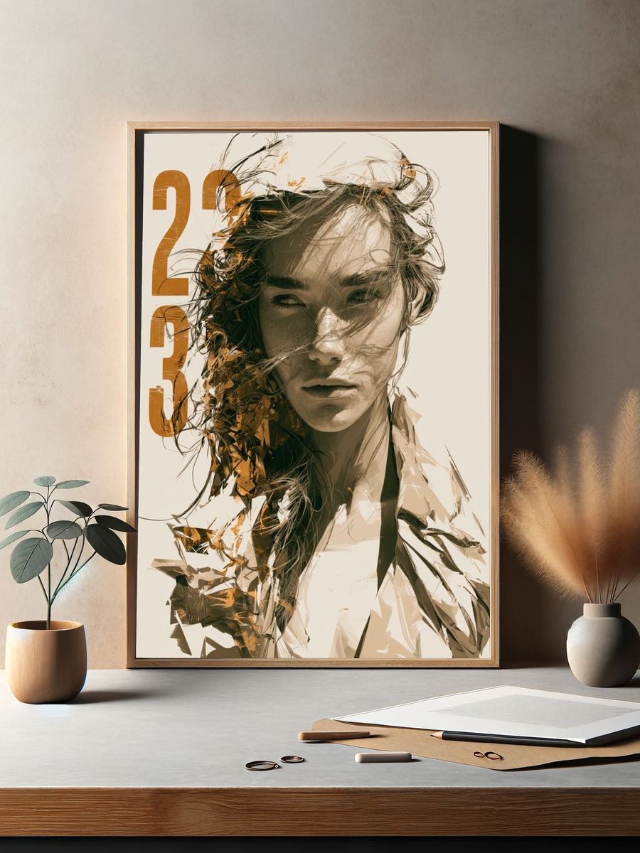 Abstract Portrait 12 13 Print. — room view 2