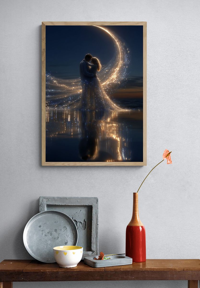 Moonlit Lovers Fantasy Print. — room view 3