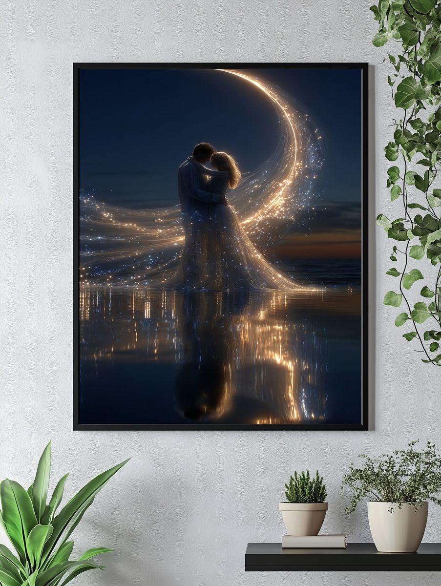 Moonlit Lovers Fantasy Print. — room view 4