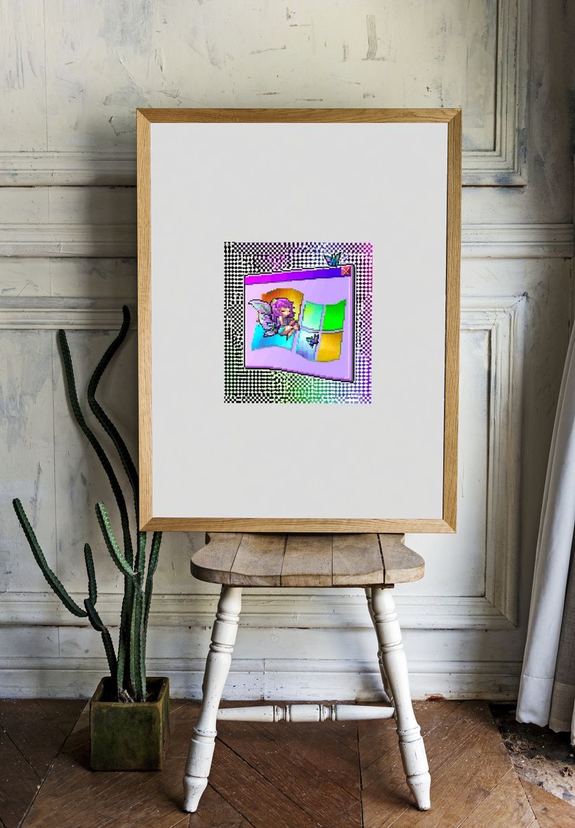 Glitch Windows Digital Art Poster. room preview