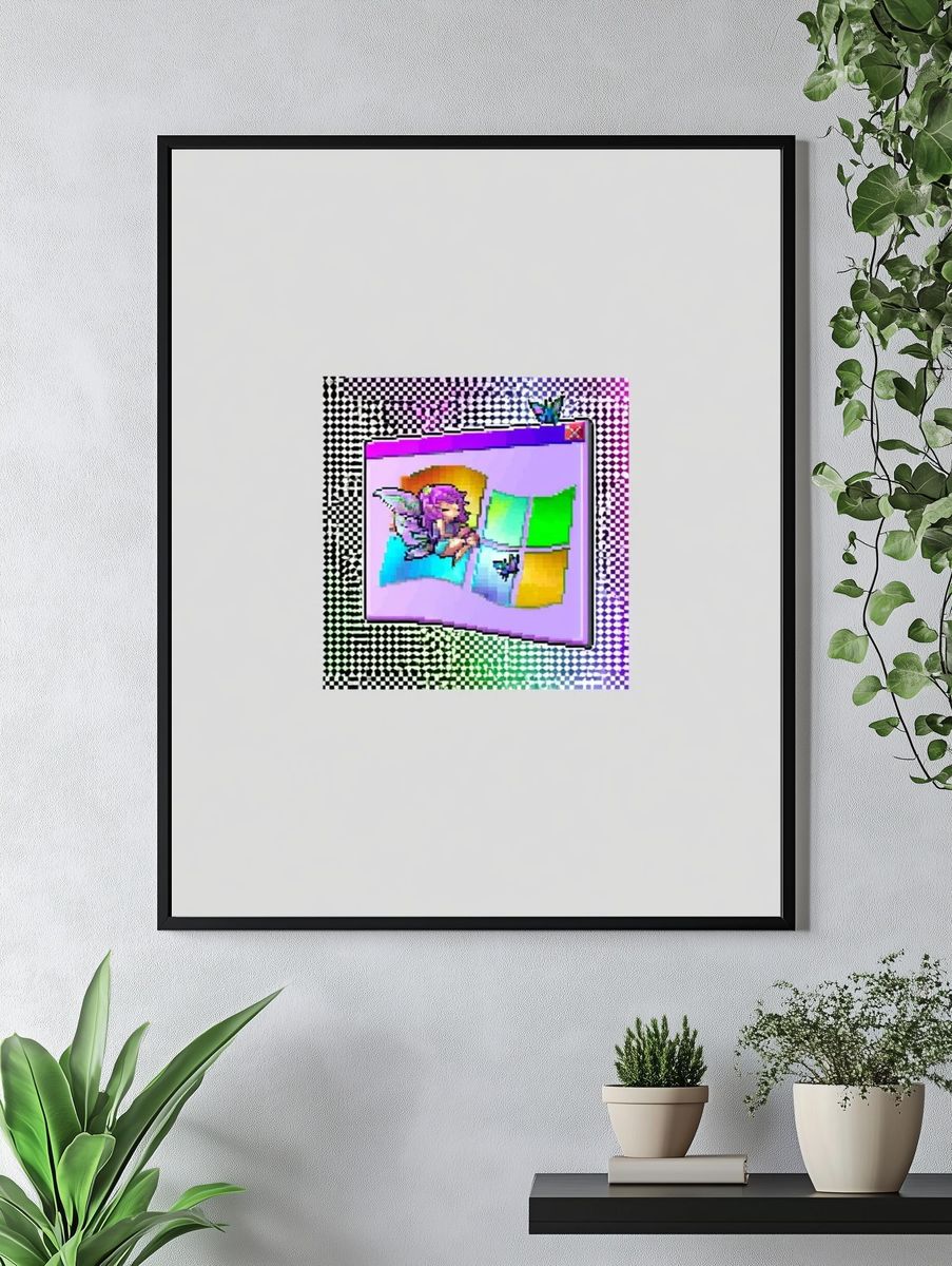 Glitch Windows Digital Art Poster. — room view 4