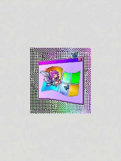 Glitch Windows Digital Art Poster.