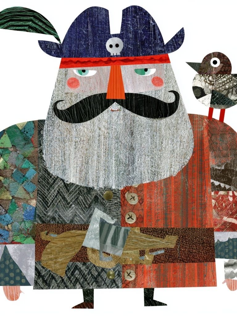 Pirate Captain Bird Illustration Poster. poster — illustration art