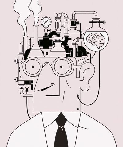 Surreal Scientist Portrait Poster.