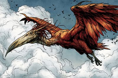 Skyborne Pterosaur Illustration Poster.