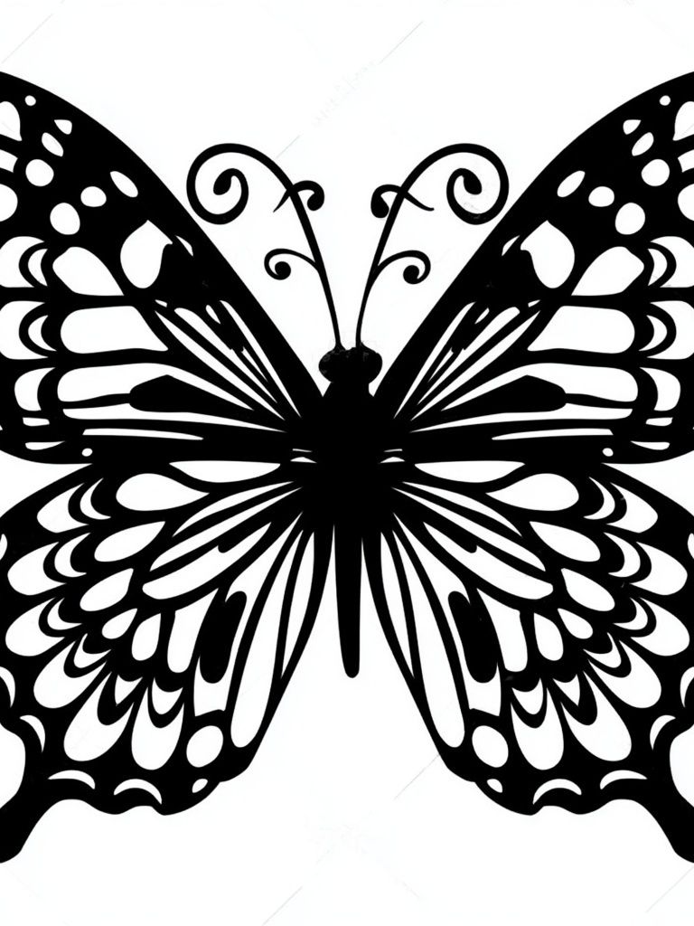 Butterfly Silhouette Illustration Poster. poster detail