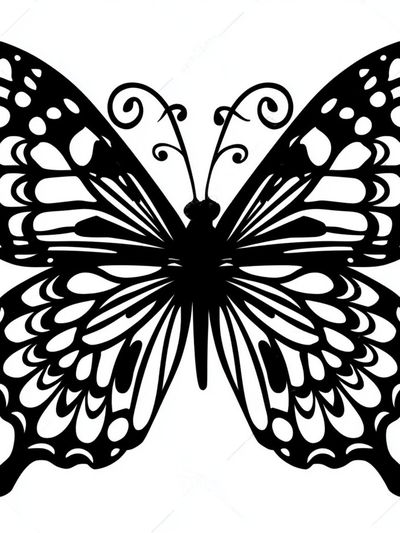Butterfly Silhouette Illustration Poster.
