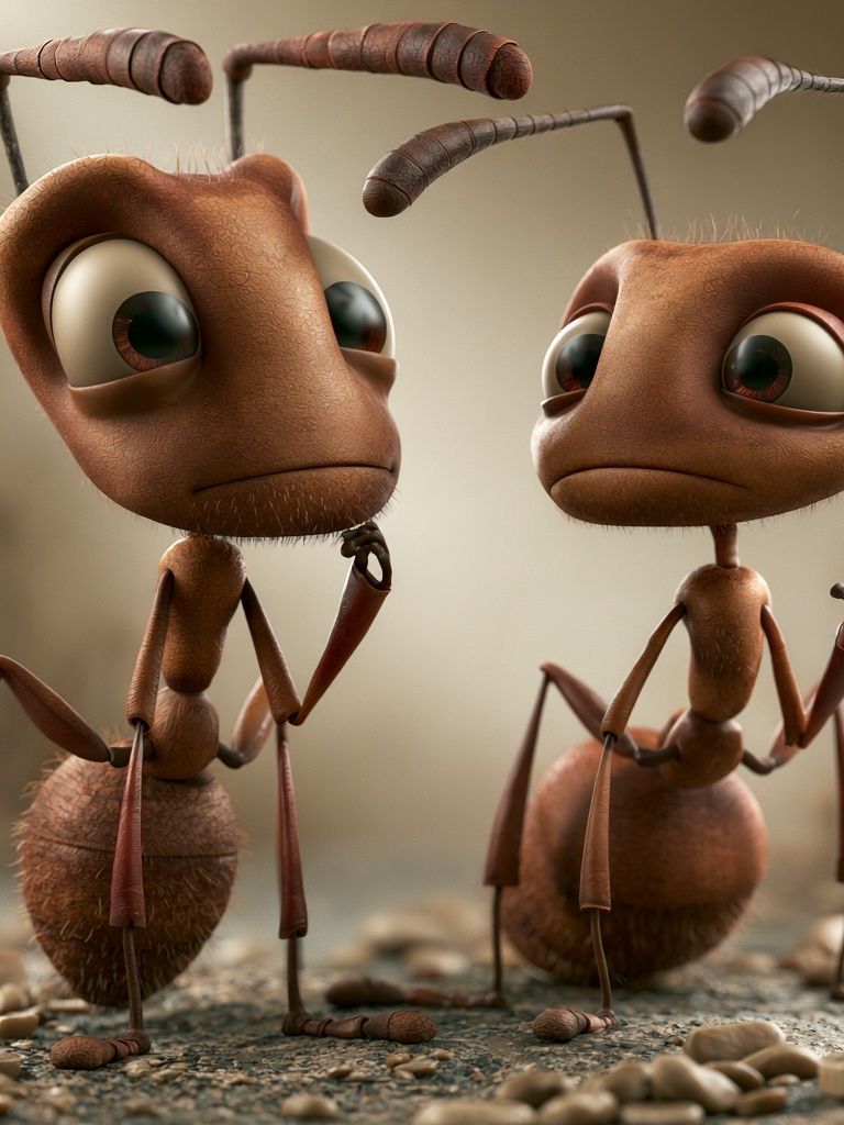 Cute Ant Duo Illustration Poster. poster — illustration art