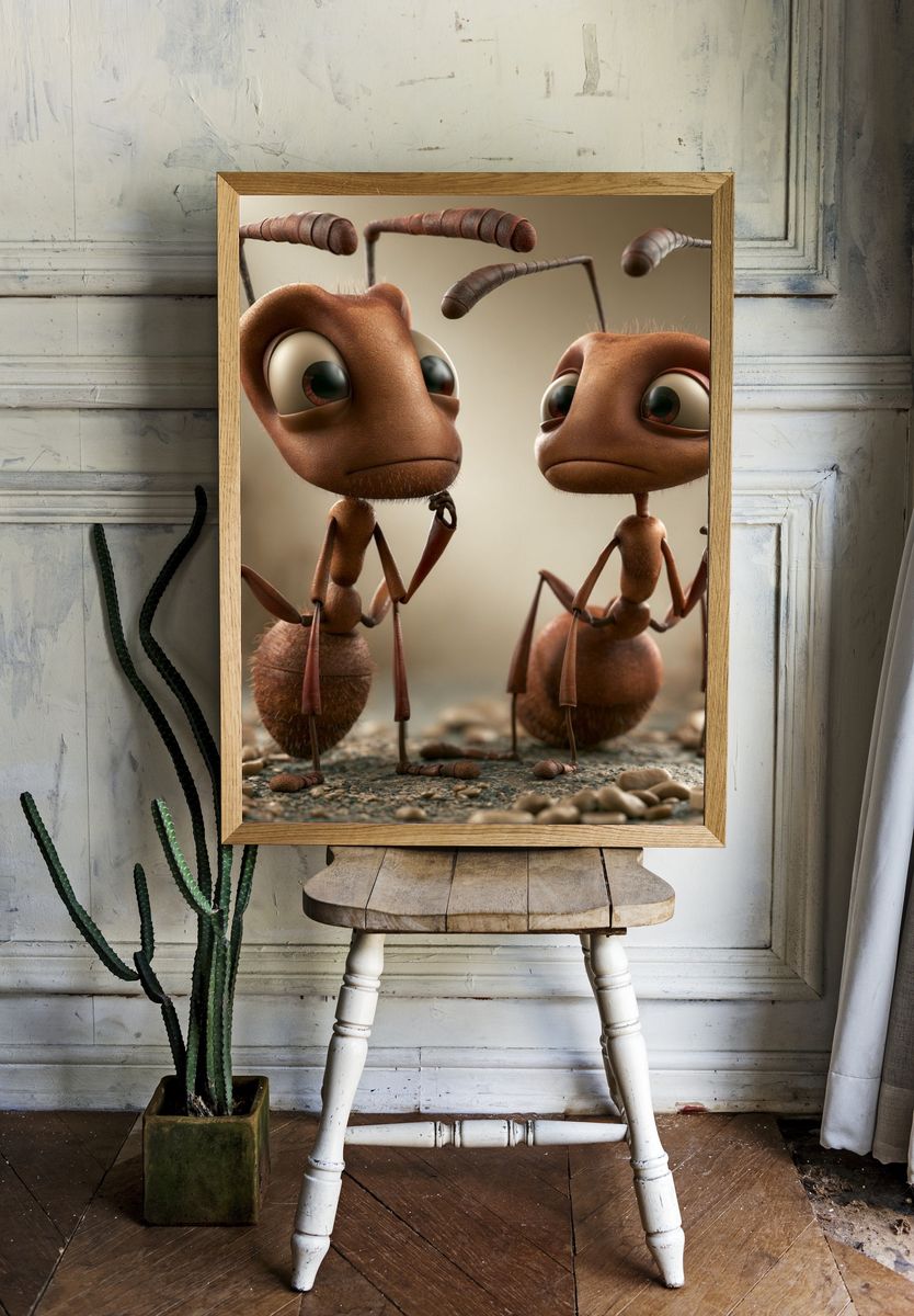 Cute Ant Duo Illustration Poster. room preview