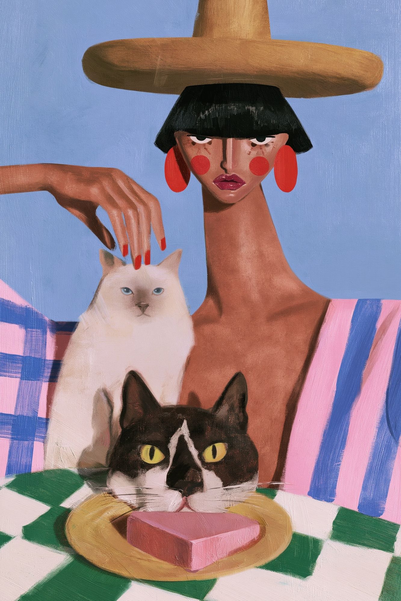 Fashion Cats Contemporary Print. poster detail