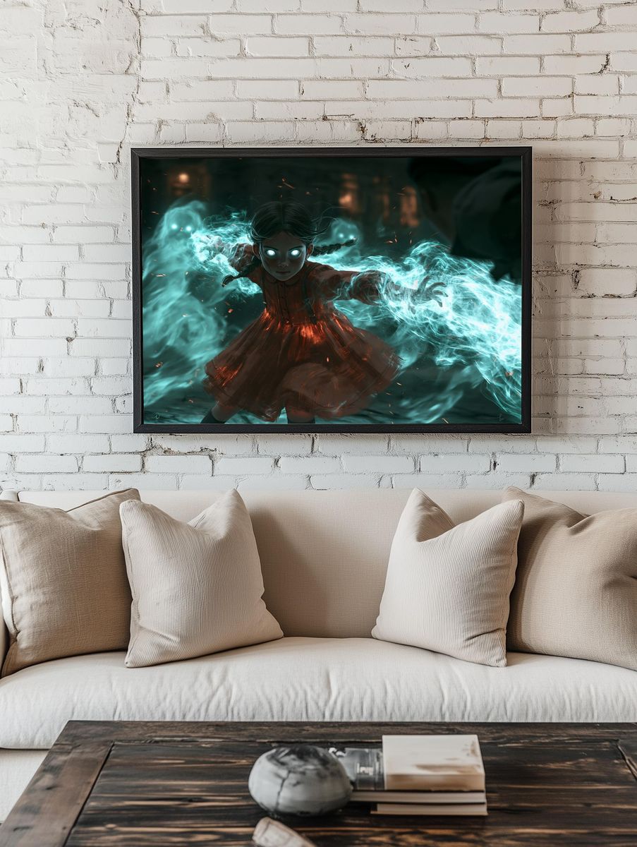 Ghostly Girl Magic Illustration Poster. — room view 1