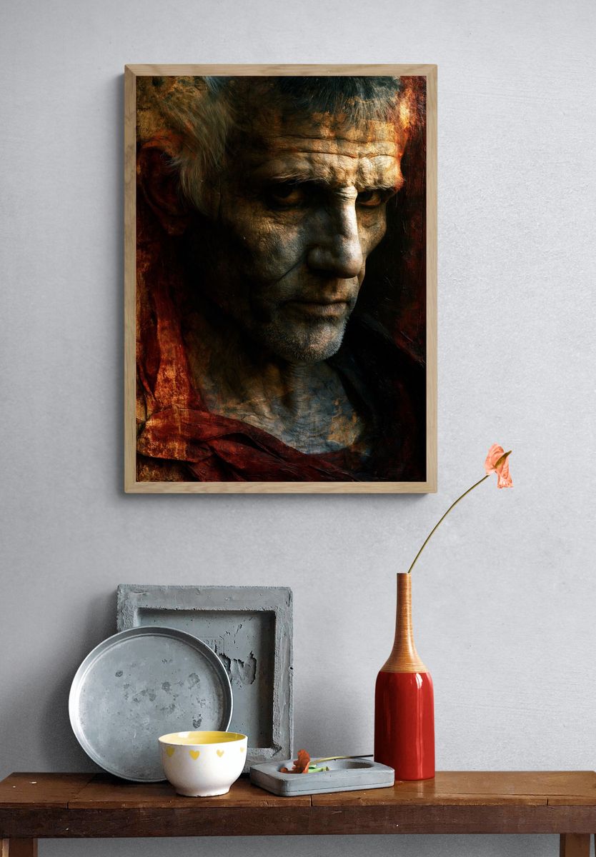 Ancient Warrior Portrait Print. — room view 3