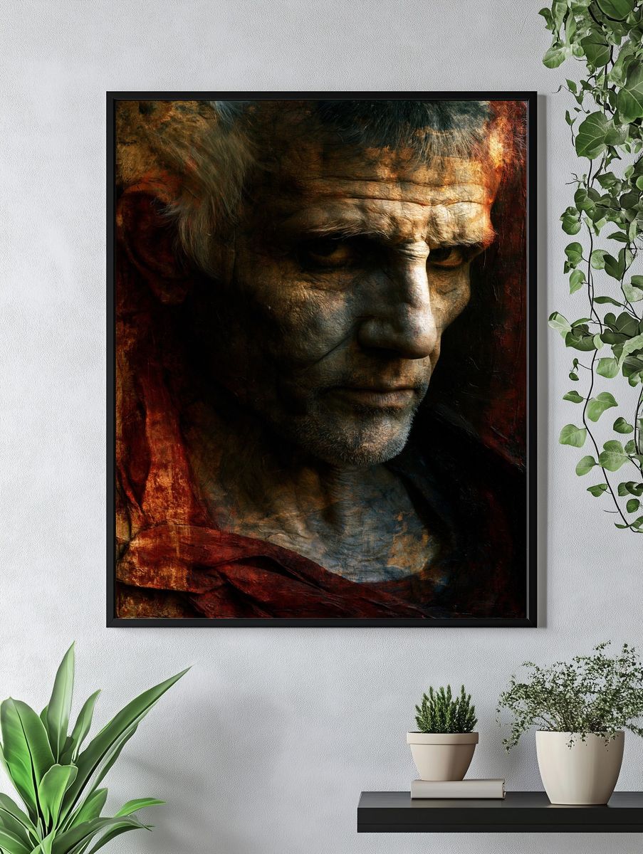 Ancient Warrior Portrait Print. — room view 4