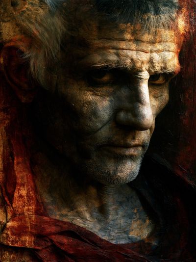 Ancient Warrior Portrait Print. poster