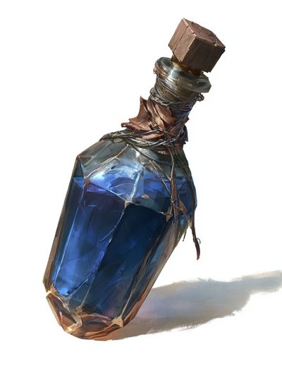 Blue Glass Bottle Illustration Poster. poster
