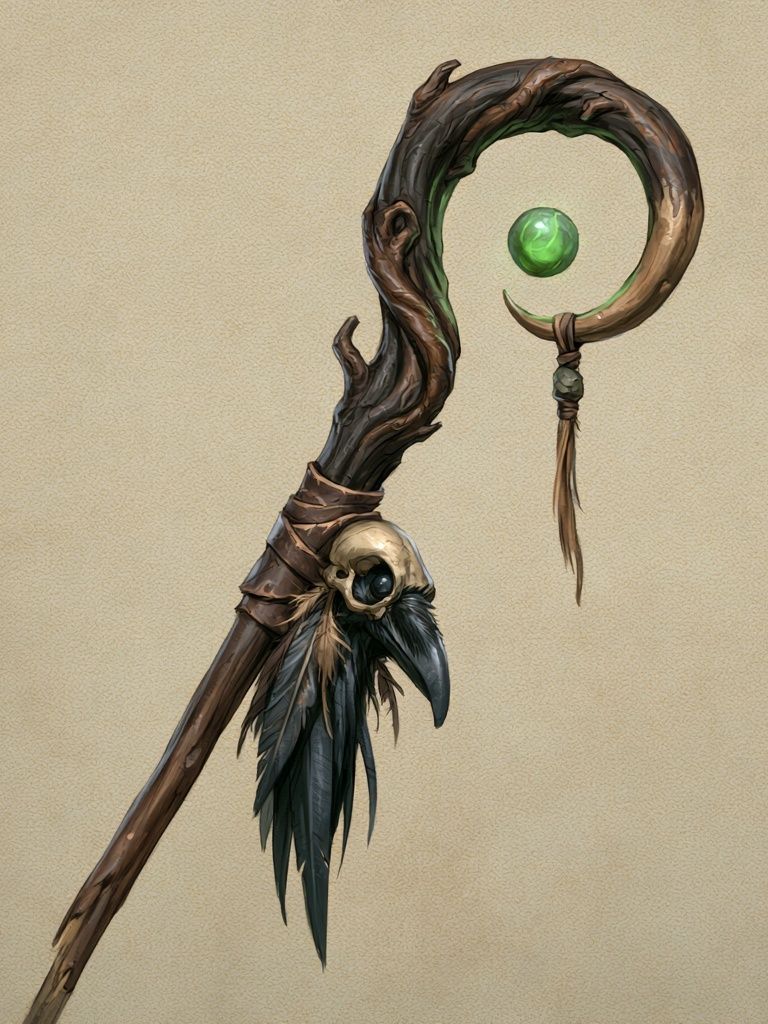 Mystic Staff Digital Art Print. poster — illustration art