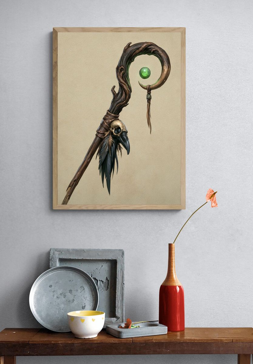 Mystic Staff Digital Art Print. — room view 3