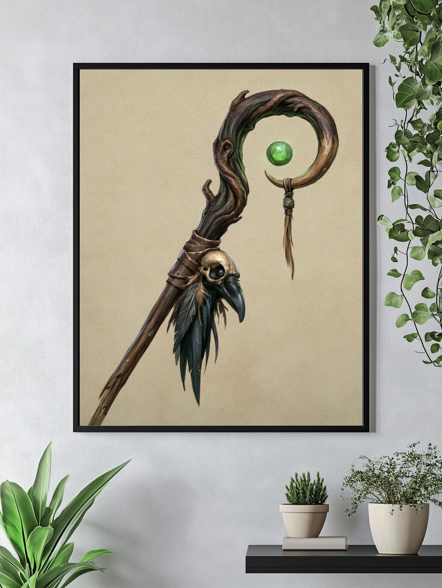 Mystic Staff Digital Art Print. — room view 4