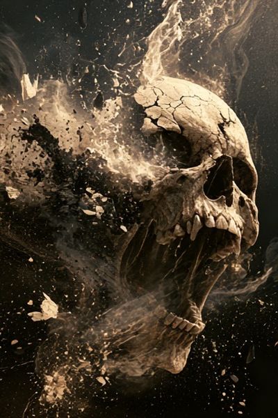 Exploding Skull Dark Illustration Poster. poster