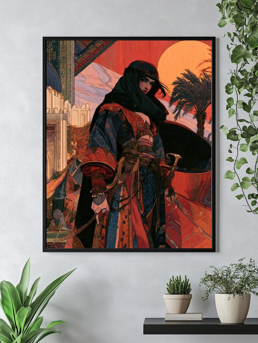 Desert Warrior Illustration Poster. — room view 4