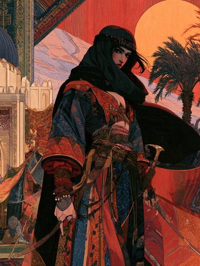 Desert Warrior Illustration Poster.
