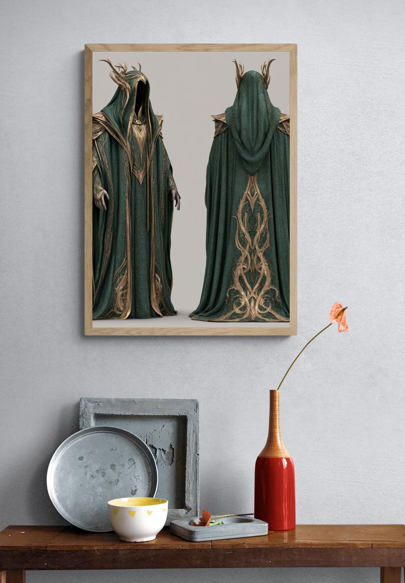 Forest Guardian Fantasy Illustration Poster. — room view 3
