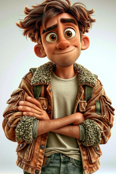 Animated Boy Portrait Print.