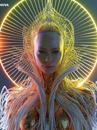 Supernova Futuristic Portrait Poster.