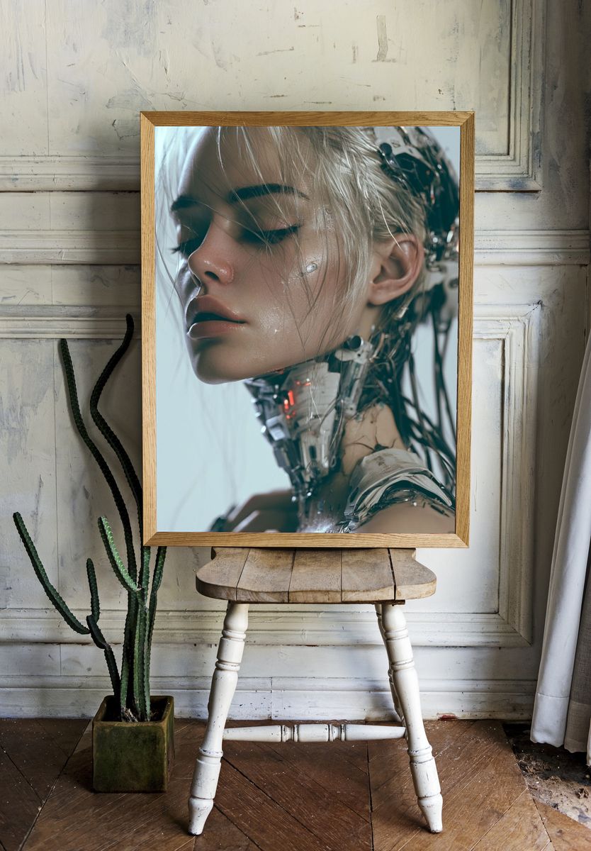 Cybernetic Portrait — Sci-Fi Print. room preview