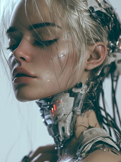 Cybernetic Portrait — Sci-Fi Print. poster