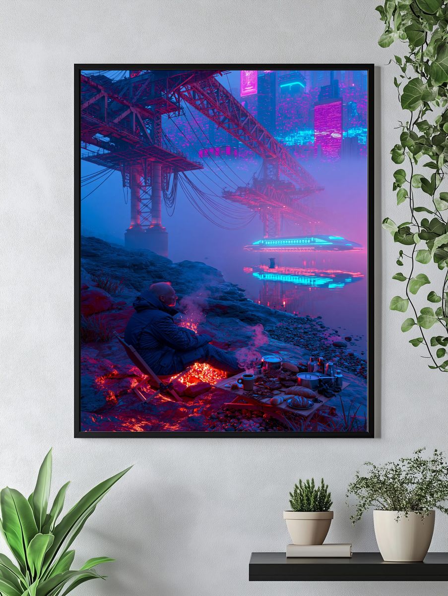 Surreal Clockwork Explosion Print. — room view 4