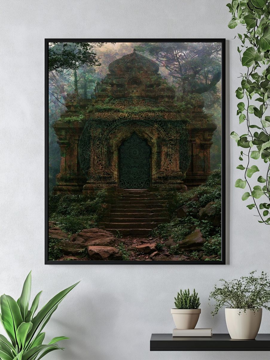 Mystic Jungle Temple Print. — room view 4