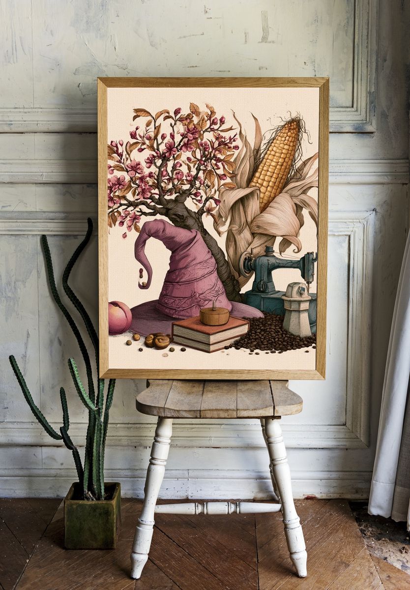 Surreal Harvest Still Life Print. — room view 1
