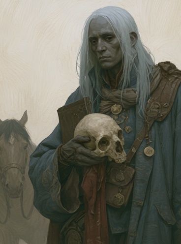 Skull-Bearing Mystic Fantasy Print. poster — illustration art