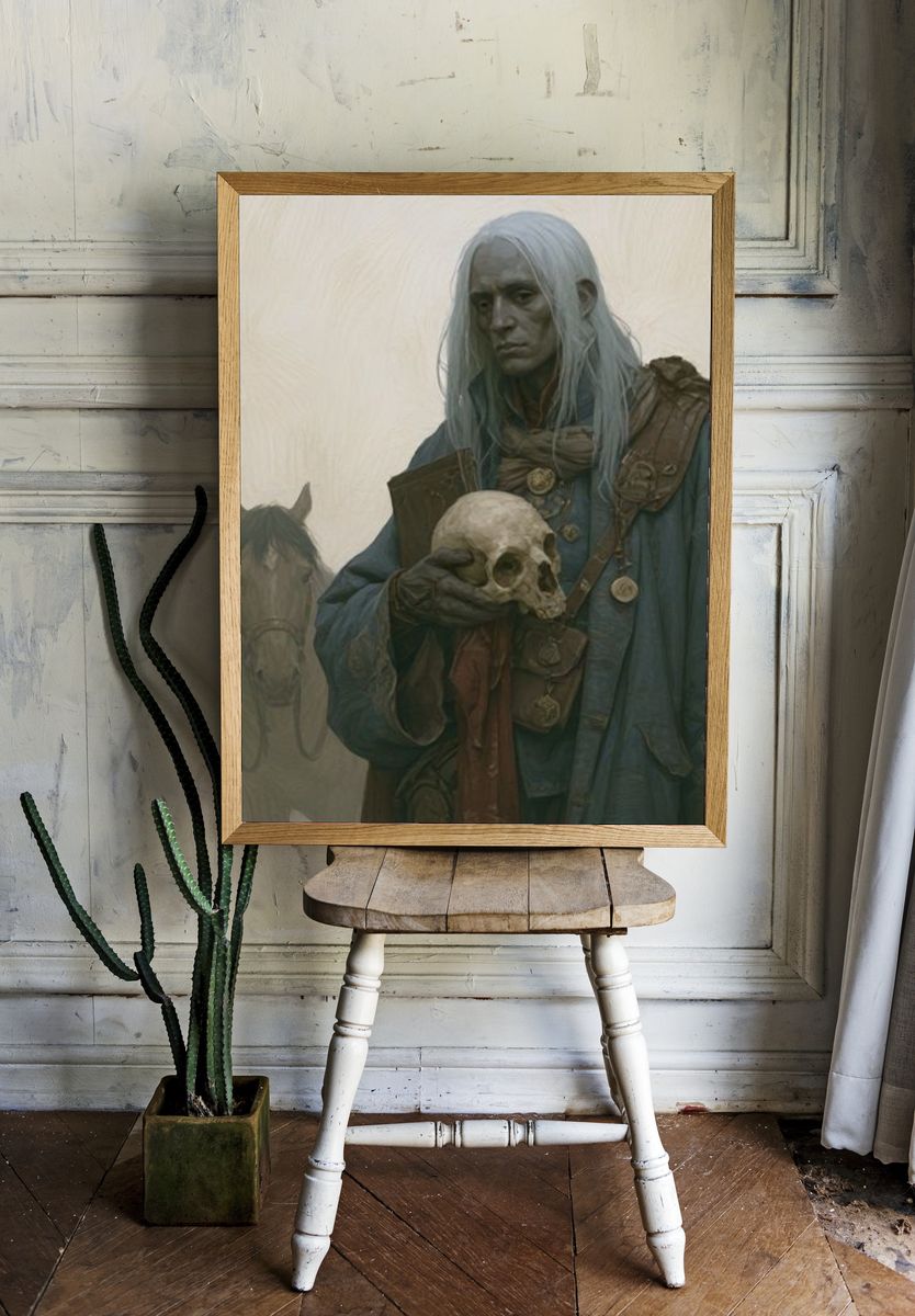 Skull-Bearing Mystic Fantasy Print. — room view 1